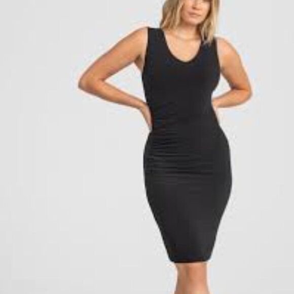 Honeylove Inner Power Sleeveless Midi Dress Sculpt Fit Black Size 1X NWT - Picture 1 of 10